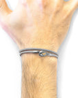 Classic Grey Tenby Silver and Rope Bracelet