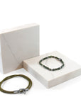 Khaki Green Tenby Silver and Rope Bracelet