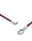 Aubergine Purple Tenby Silver and Rope Bracelet