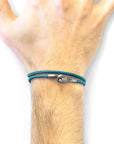 Ocean Blue Tenby Silver and Rope Bracelet