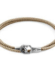 Sand Brown Tenby Silver and Rope Bracelet