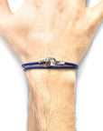 Azure Blue Tenby Silver and Round Leather Bracelet