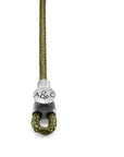 Khaki Green Dundee Silver and Rope Bracelet