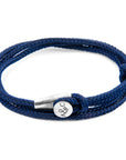 Navy Blue Dundee Silver and Rope Bracelet