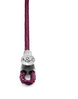 Aubergine Purple Dundee Silver and Rope Bracelet