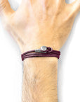 Aubergine Purple Dundee Silver and Rope Bracelet