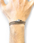 Sand Brown Dundee Silver and Rope Bracelet