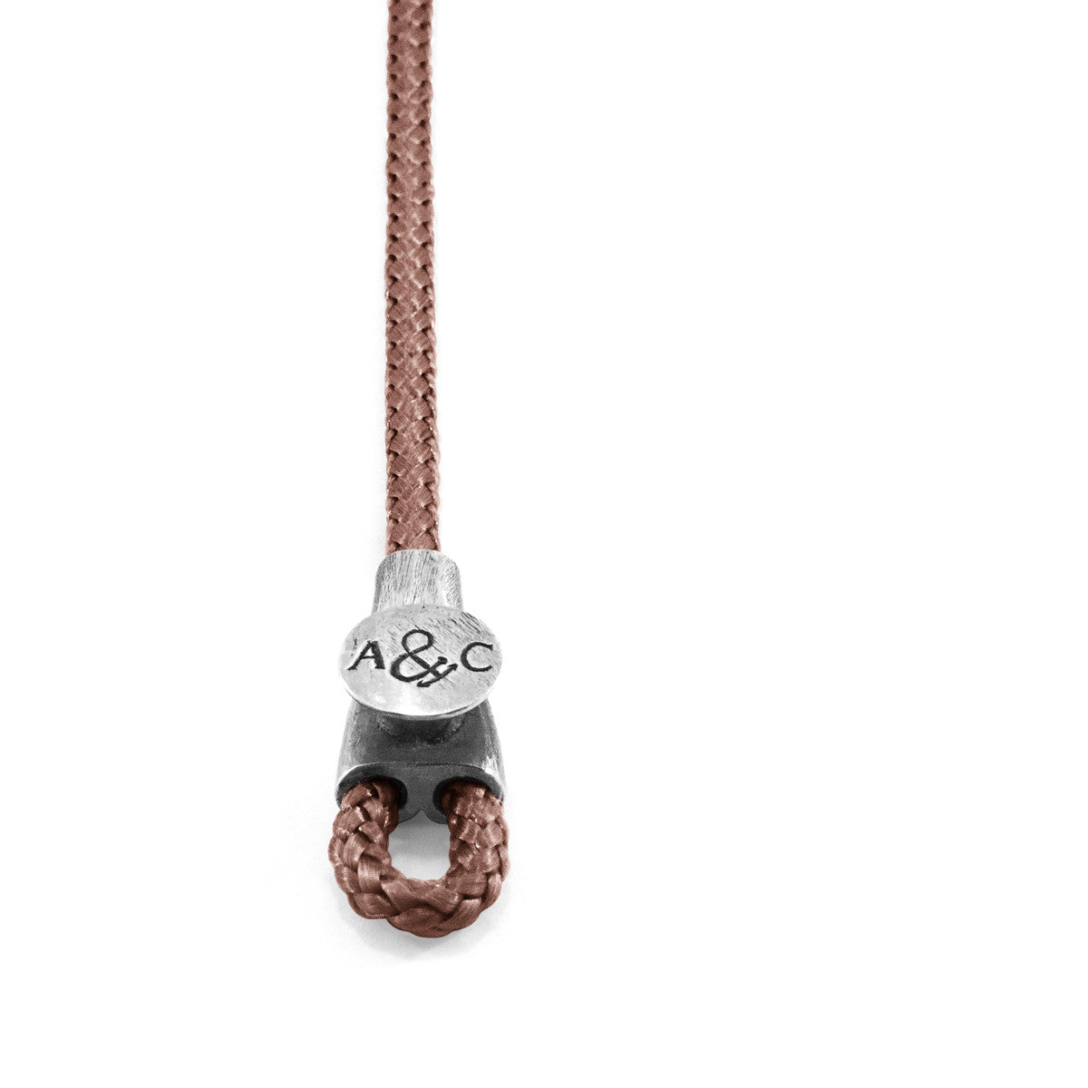 Copper Pink Dundee Silver and Rope Bracelet