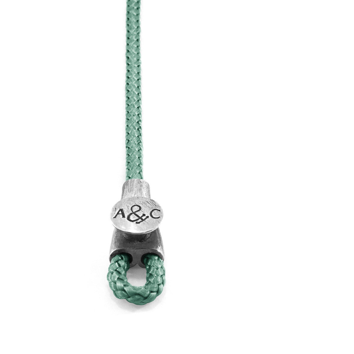 Mint Green Dundee Silver and Rope Bracelet