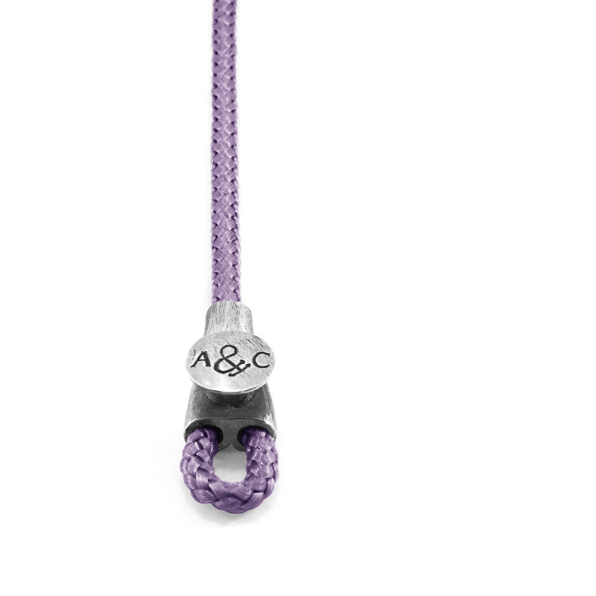 Lilac Purple Dundee Silver and Rope Bracelet