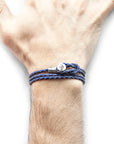 Royal Blue Dundee Silver and Braided Leather Bracelet