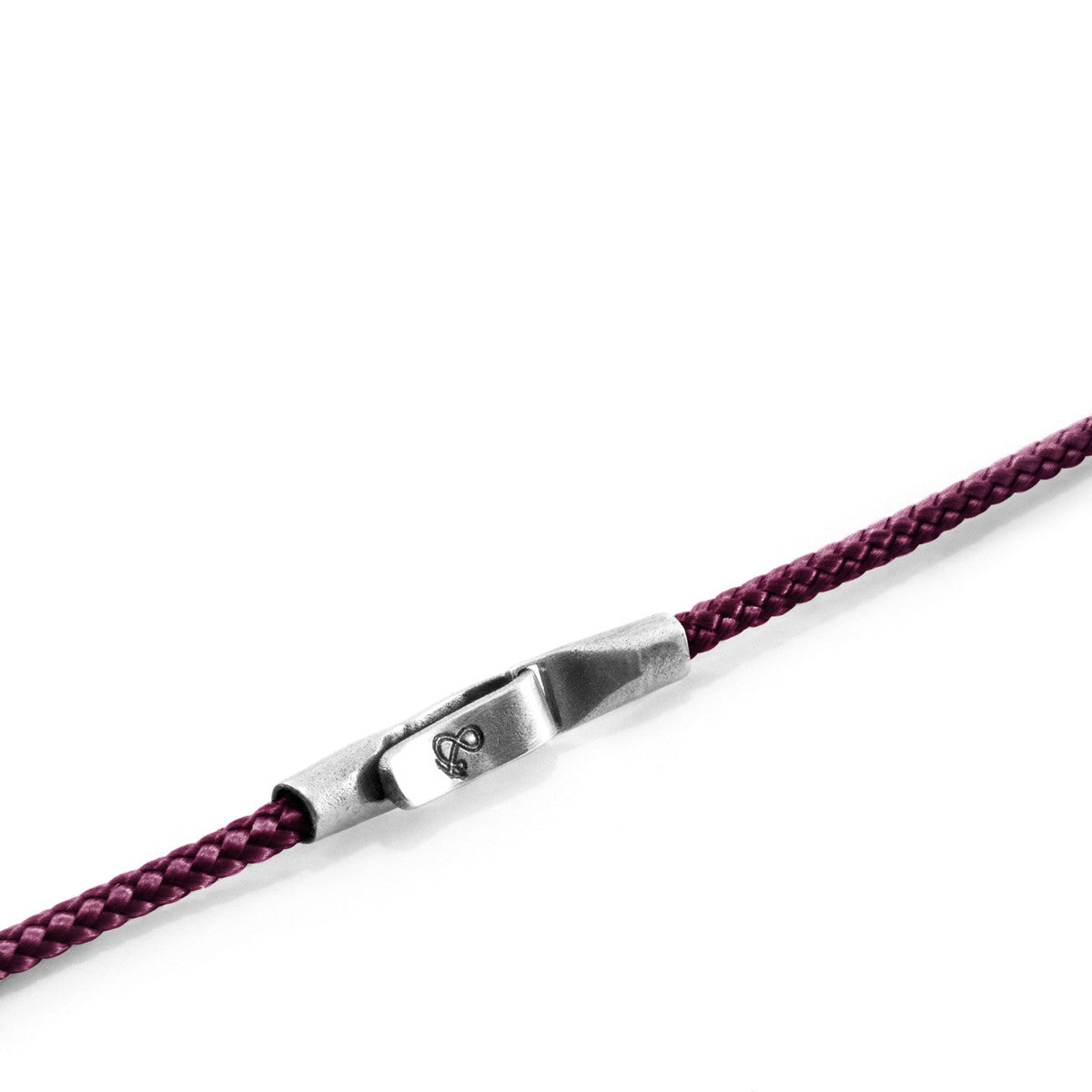 Aubergine Purple Liverpool Silver and Rope Bracelet