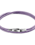 Lilac Purple Liverpool Silver and Rope Bracelet