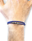 Royal Blue Liverpool Silver and Braided Leather Bracelet