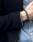 Fern Green Liverpool Silver and Braided Leather Bracelet