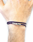 Grape Purple Liverpool Silver and Braided Leather Bracelet