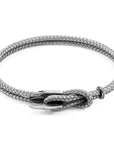 Classic Grey Padstow Silver and Rope Bracelet
