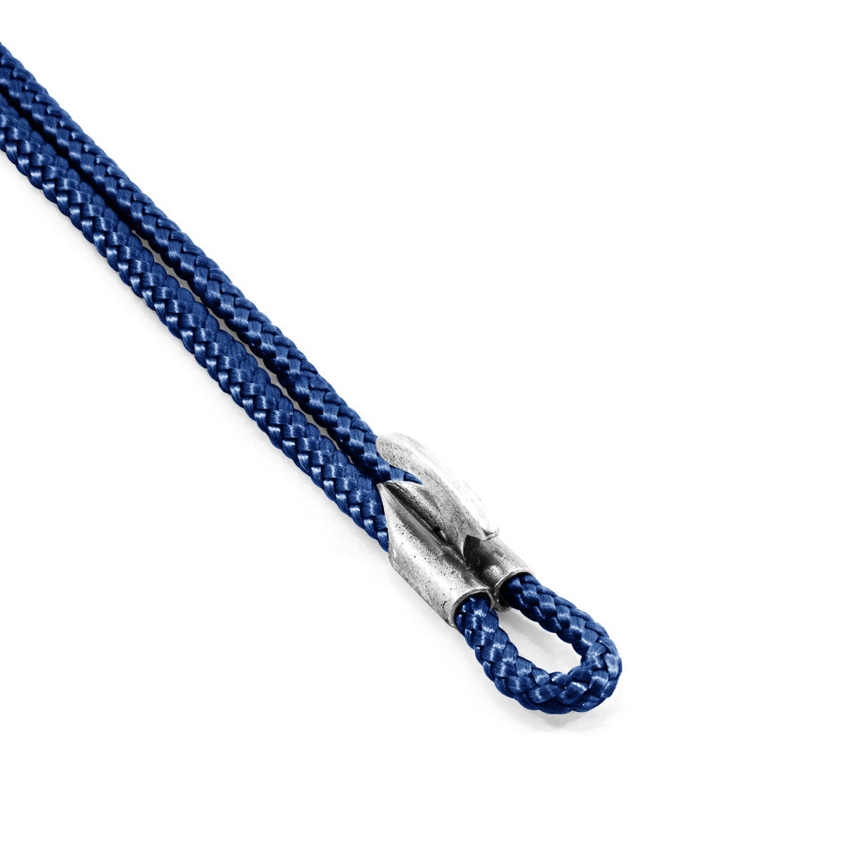 Navy Blue Padstow Silver and Rope Bracelet