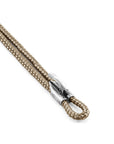 Sand Brown Padstow Silver and Rope Bracelet