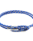 Royal Blue Padstow Silver and Braided Leather Bracelet