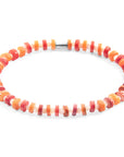 Orange Alice Silver and Freshwater Shell SKINNY Bracelet