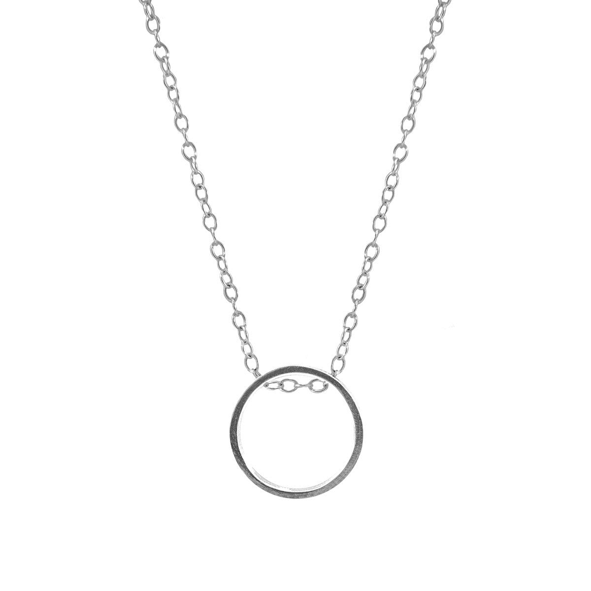 Abbott Round Mini Geometric Silver Necklace Pendant
