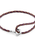 Deep Purple Blake Silver and Braided Leather Bracelet