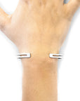 Brady Outline Midi Geometric Silver Bangle