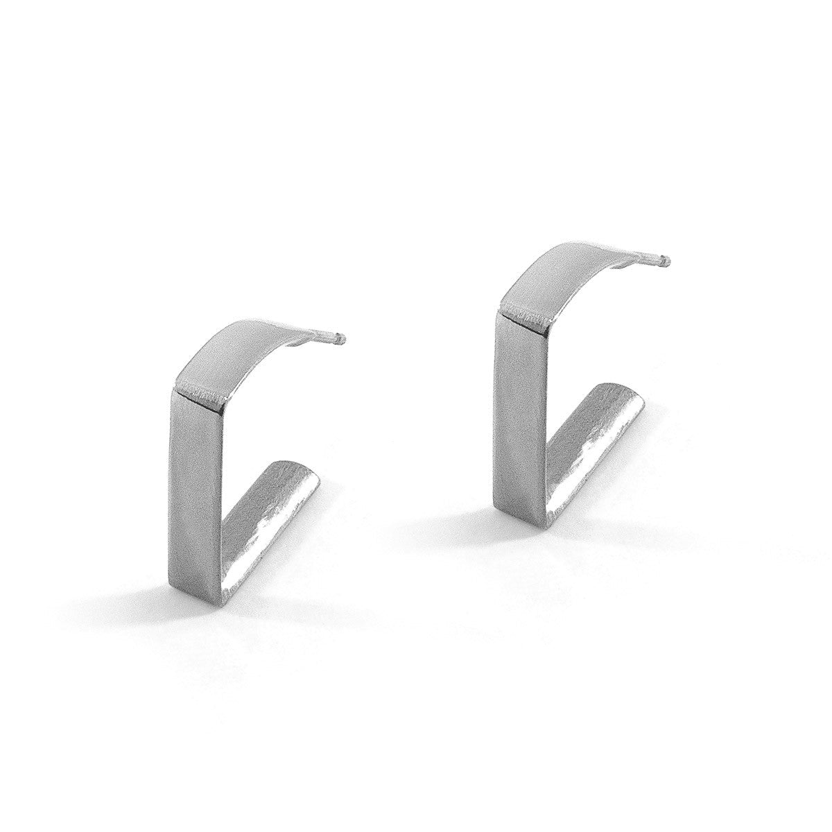 Hayward Right Angle Geometric Silver Earring Studs
