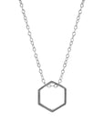 Lane Hexagonal Mini Geometric Silver Necklace Pendant