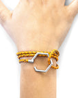 Fire Orange Storey Silver and Braided Leather Bracelet