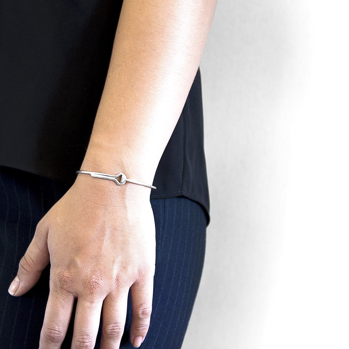 Sutton Gate Midi Geometric Silver Bangle