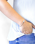 Wynne Capsule Midi Geometric Silver Bangle