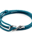 Ocean Blue Heysham Silver and Rope Bracelet
