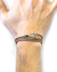 Sand Brown Heysham Silver and Rope Bracelet