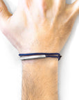 Navy Blue Hove Silver and Rope Bracelet