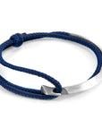 Navy Blue Hove Silver and Rope Bracelet