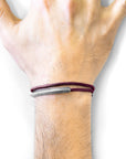 Aubergine Purple Hove Silver and Rope Bracelet