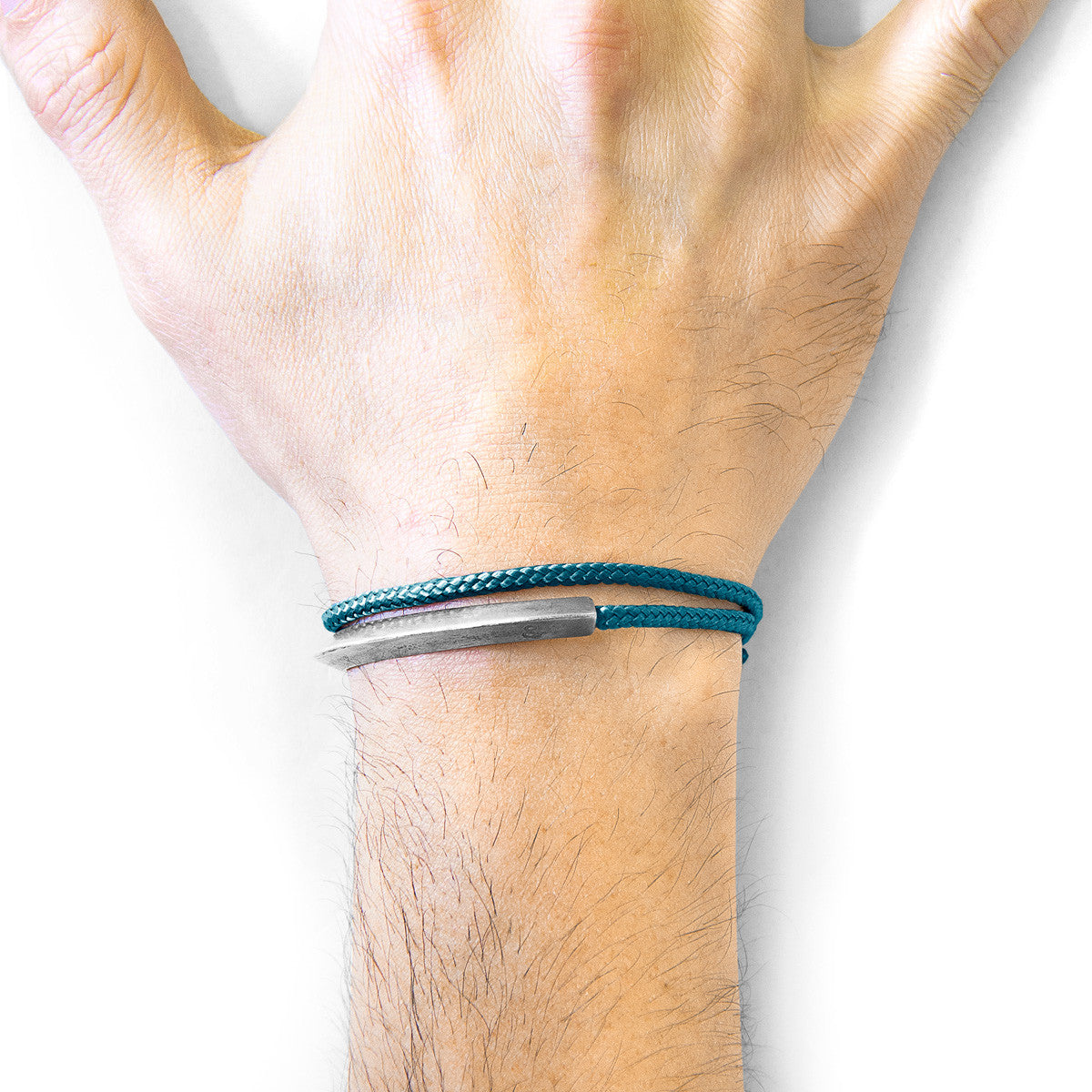 Ocean Blue Hove Silver and Rope Bracelet