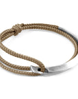 Sand Brown Hove Silver and Rope Bracelet