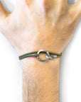 Khaki Green Montrose Silver and Rope Bracelet