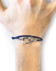 Navy Blue Montrose Silver and Rope Bracelet