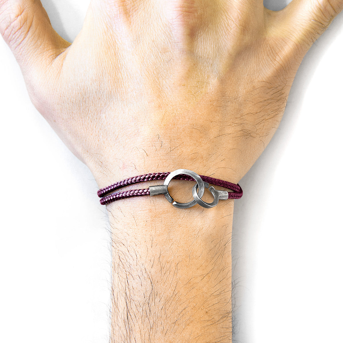 Aubergine Purple Montrose Silver and Rope Bracelet
