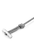 Classic Grey Oxford Silver and Rope Bracelet