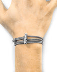 Classic Grey Oxford Silver and Rope Bracelet