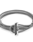 Classic Grey Oxford Silver and Rope Bracelet