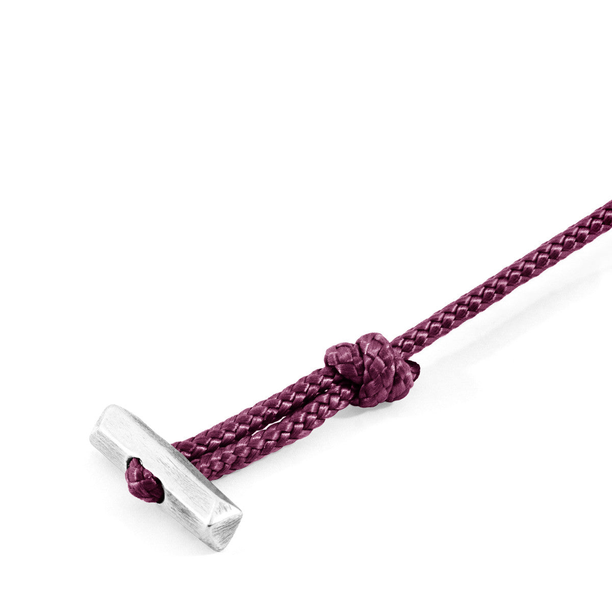 Aubergine Purple Oxford Silver and Rope Bracelet