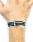 Ocean Blue Oxford Silver and Rope Bracelet