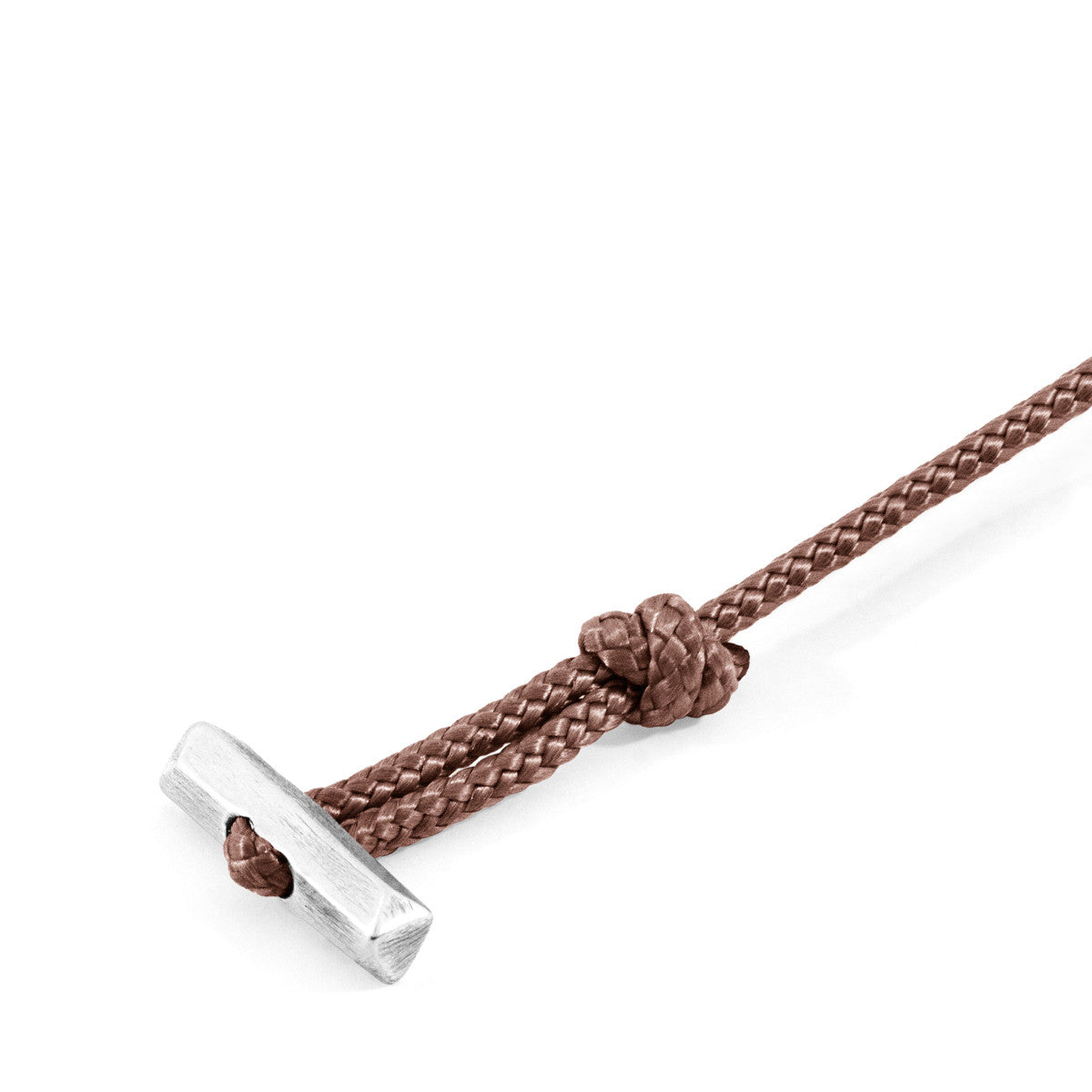 Copper Pink Oxford Silver and Rope Bracelet