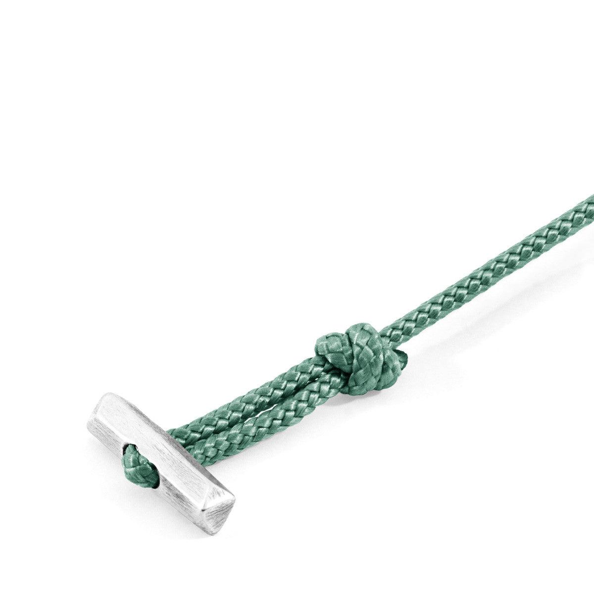 Mint Green Oxford Silver and Rope Bracelet